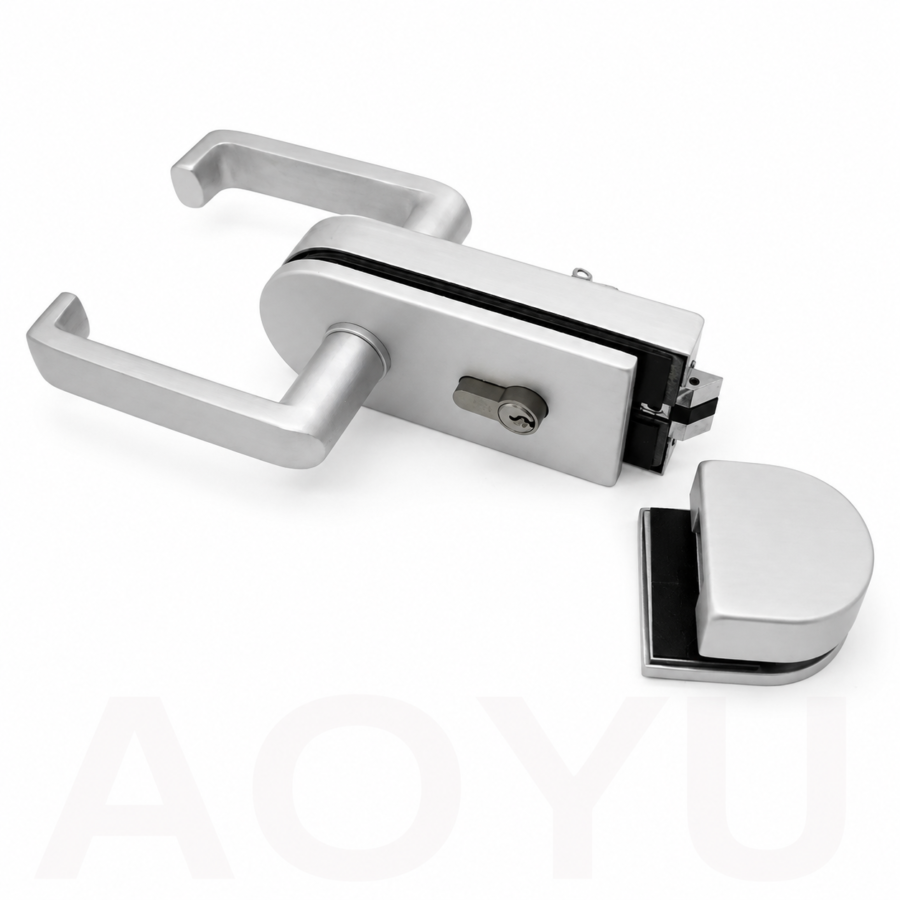 Glass-to-Glass Lever Lock Set for Frameless Glass Doors