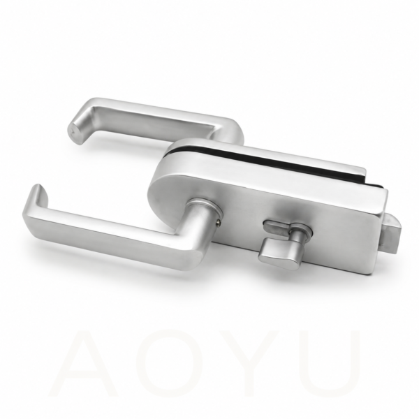 Glass Door Lockset with Key Cylinder & Thumbturn