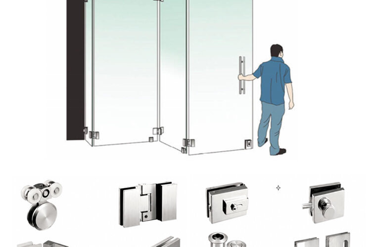 Frameless Folding Sliding Glass Door Hardware System