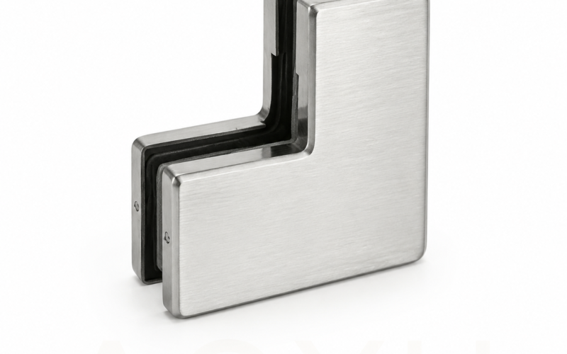 Small L-Shaped Overpanel & Sidelite Patch Connector for Glass Doors