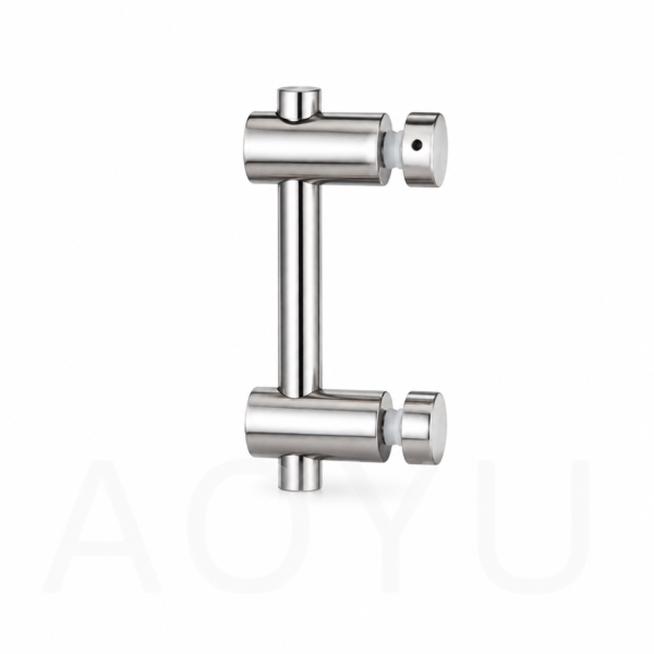 Stainless Steel Intermediate Glass Connector for 2 Fixed Glass Panels