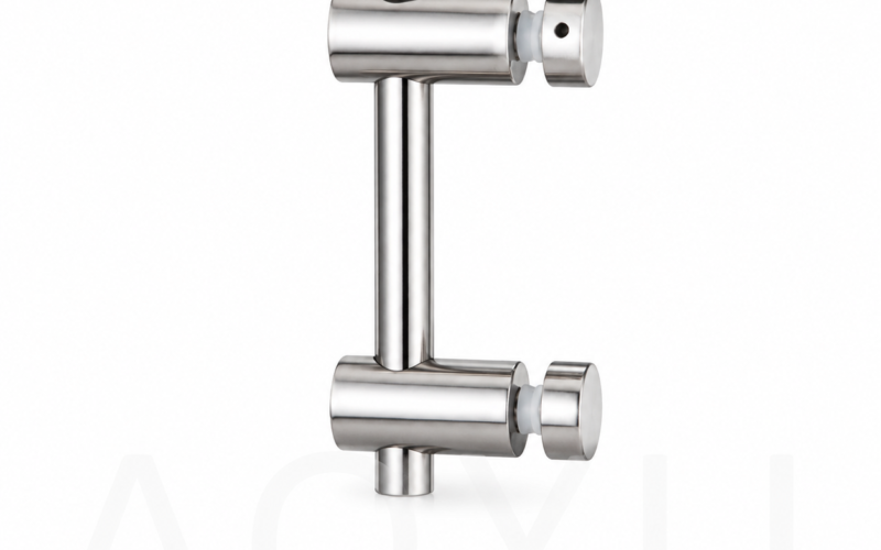 Stainless Steel Intermediate Glass Connector for 2 Fixed Glass Panels