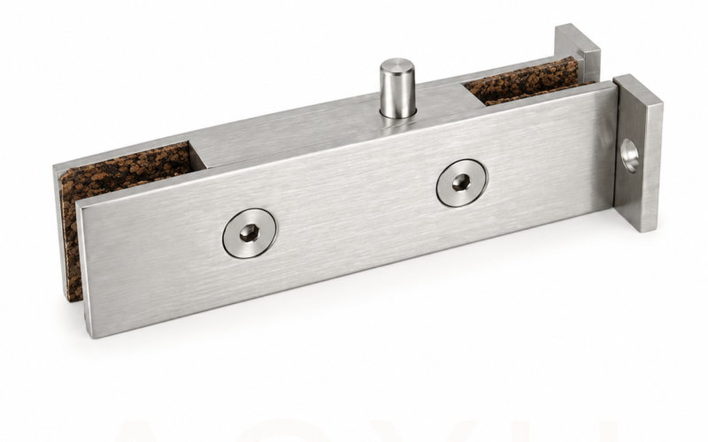 Stainless Steel Overpanel Pivot Patch Fitting with Fixing Plate