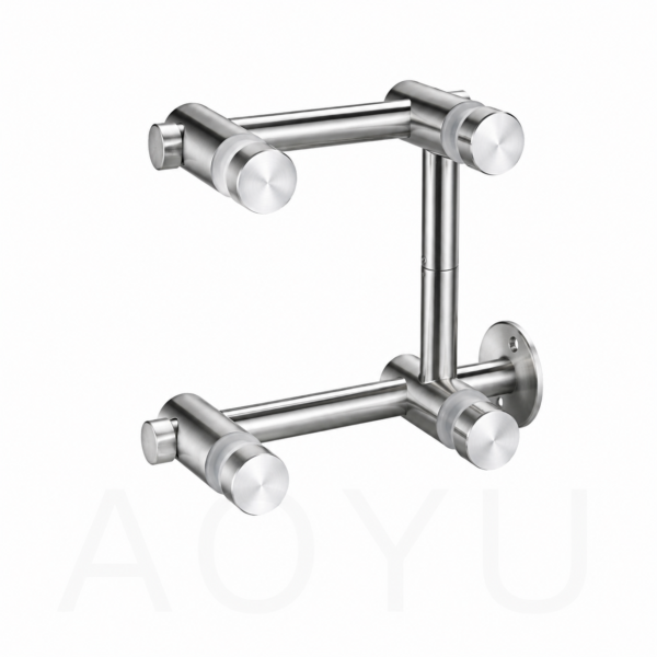 Stainless Steel Top Swivel Fixed Glass Connector for Tempered Glass