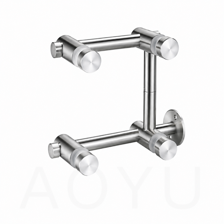 Stainless Steel Top Swivel Fixed Glass Connector for Tempered Glass