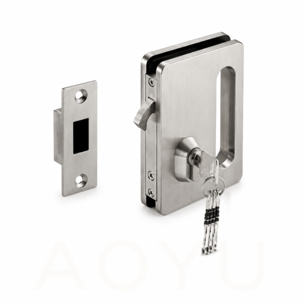 Stainless Steel Center Lock Set for Sliding Glass Doors
