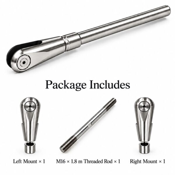 M16 Glass Canopy Tension Rod, 1.8 m, 304 Stainless Steel