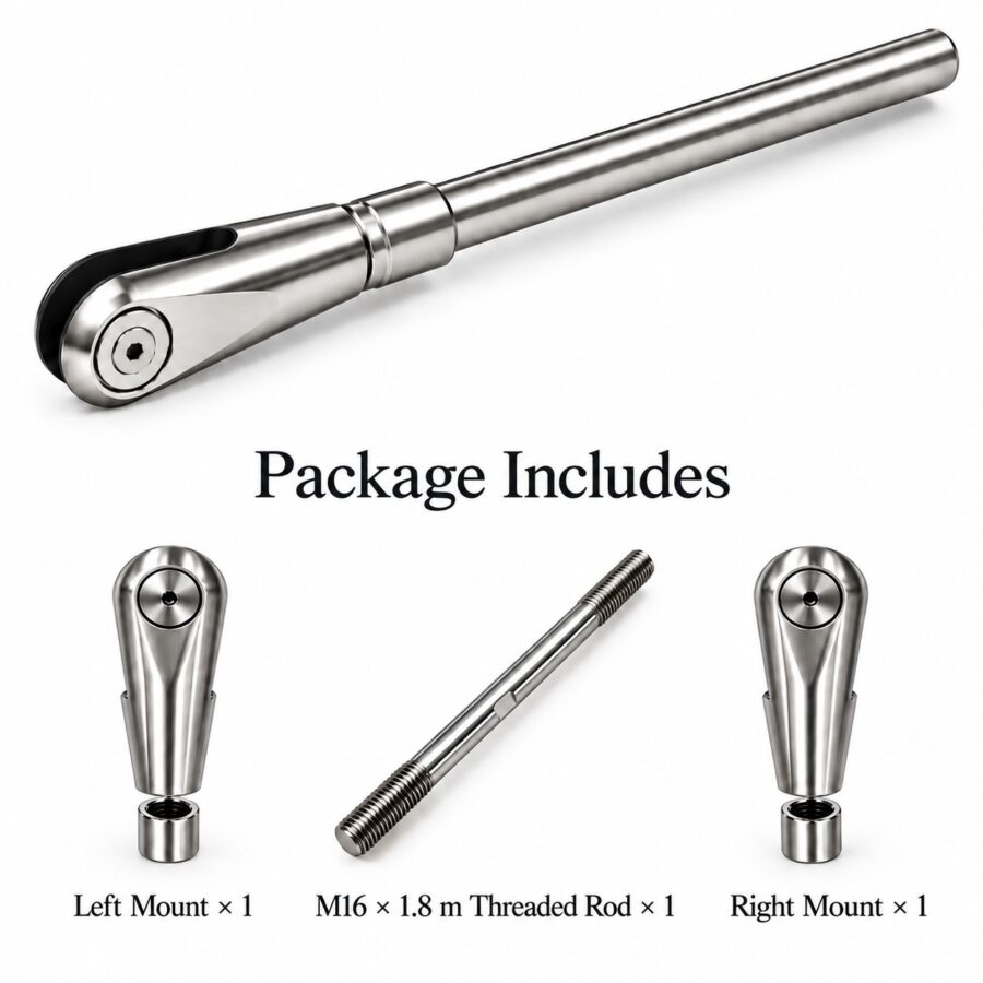 M16 Glass Canopy Tension Rod, 1.8 m, 304 Stainless Steel
