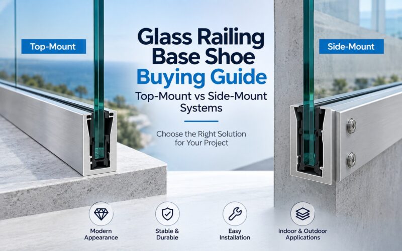 Glass Railing Base Shoe Buying Guide:Top-Mount vs Side-Mount Systems