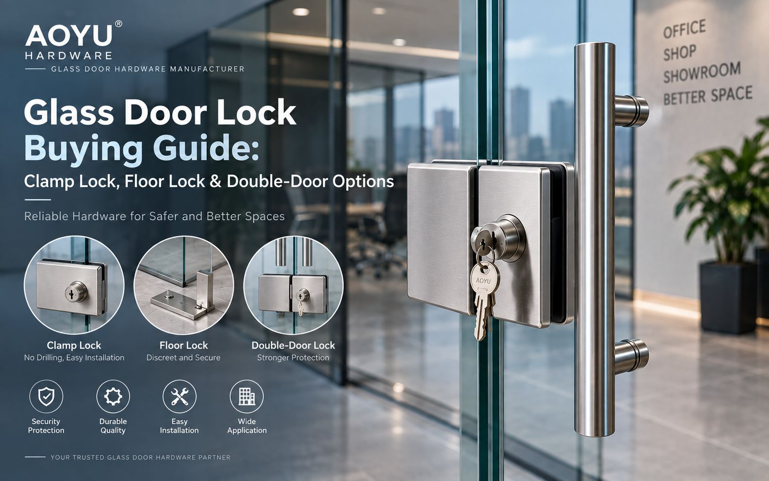 Glass Door Lock Buying Guide: Clamp Lock, Floor Lock & Double-Door Options