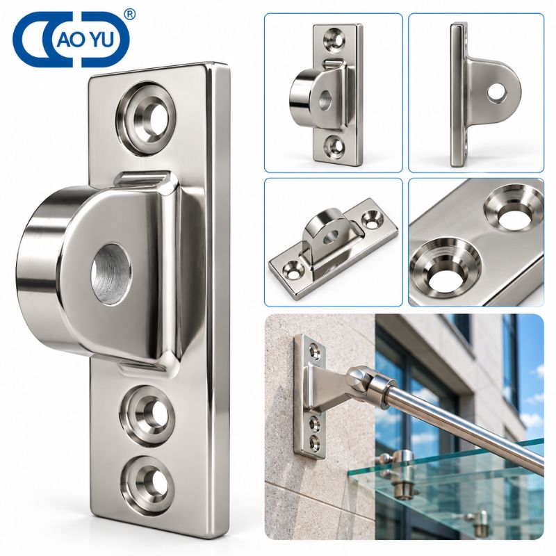 AISI 304 Glass Canopy Tension Rod Wall Fixing Bracket