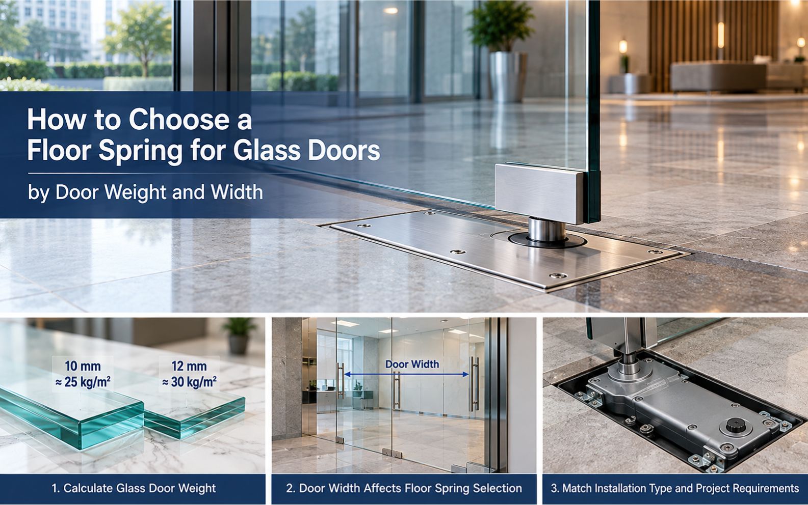 How to Choose a Floor Spring for Glass Doors by Door Weight and Width